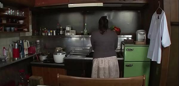  Asian Stepmom Forced By Stepson In The Kitchen - www.stepfamilyxxx.com